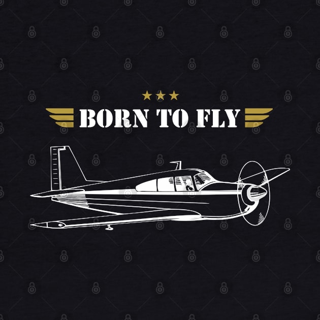 BORN TO FLY Plane Pilot - single airplane by Pannolinno